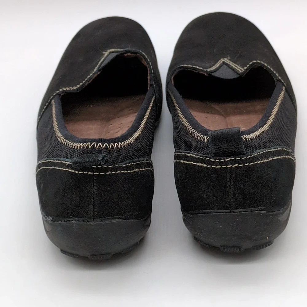 Natural Soul Shoes Womens Frank Black 9 Suede Walking Sneakers Stretch Comfort